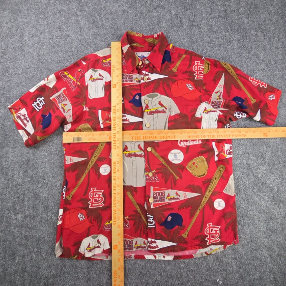 VTG Reyn Spooner St. Louis Cardinals MLB Hawaiian Shirt Rayon Mens M Collector - Picture 6 of 6